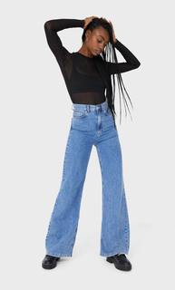 Stradivarius Футболка Из Прозрачной Ткани Женская Коллекция Черный L