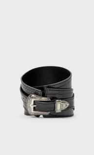 Stradivarius Широкий Ремень В Ковбойском Стиле Женская Коллекция Черный M