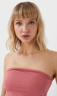 Stradivarius Базовый Топ-Бандо Женская Коллекция Цвет Розового Макияжа M