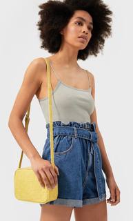 Stradivarius Сумка С Плечевым Ремнем И Тиснением Под Крокодиловую Кожу Женская Коллекция Желтый 103