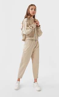 Stradivarius Укороченная Куртка Женская Коллекция Multicolor S