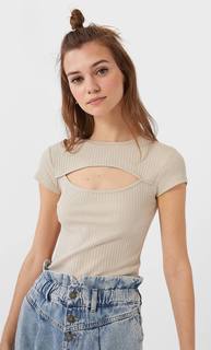 Stradivarius Топ С Вырезом На Груди Женская Коллекция Multicolor L