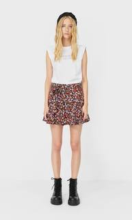 Stradivarius Юбка-Шорты Струящегося Кроя С Принтом Женская Коллекция Multicolor S