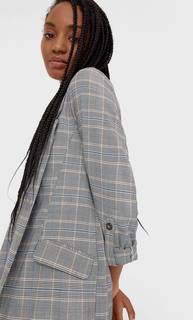 Stradivarius Пиджак Свободного Кроя В Клетку Женская Коллекция Синий L