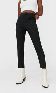 Stradivarius Вечерние Брюки Из Эластичной Ткани Женская Коллекция Черный L