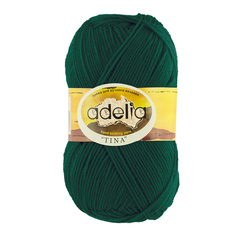 Пряжа ADELIA TINA цвет 058 т.зеленый 5 мотков