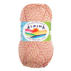 Пряжа ALPINA LOLLIPOP цвет 07 салатовый-малиновый-коралловый-персиковый 10 мотков