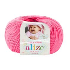 Пряжа ALIZE Baby Wool цвет 033 темно-розовый 10 мотков