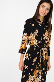 Платье-рубашка женское ICHI 20107087 черное 38 EU