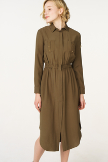 Платье-рубашка женское T-Skirt AW18-07-0517-FS зеленое 42 RU