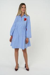 Платье-рубашка женское Fashion.Love.Story. 18PS1178 голубое 40 RU