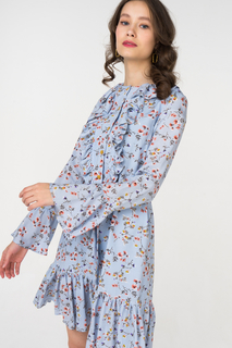 Платье женское Fashion.Love.Story. 18SP1184 голубое 44 RU