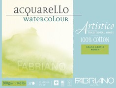 Блок для акварели "Artistico Traditional White", торшон, 23x30,5 см, 20 листов Fabriano