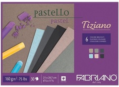 Альбом для пастели "Tiziano", 21x29,7 см 6 цветов, 30 листов (темные цвета) Fabriano
