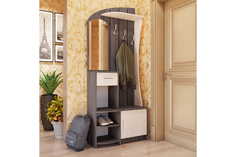 Набор мебели для прихожей Фант-Мебель Саша 19 Млечный дуб/венге, ЛДСП/Зеркало, Венге