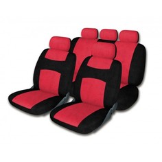 Авточехлы-майка на сиденья с подголовниками комбинированный сеткой бордовый 6пр FORMA 514