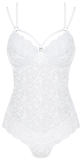 Боди со скрещенными на спинке бретелями белый L/XL Obsessive