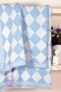 Плед детский LUXBERRY IMPERIO 50 бело-голубой 100х150