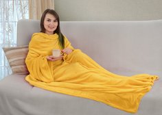 Плед Guten Morgen коралфлис с рукавами Дыня №14-0850 150х200