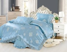 Постельное белье с гипюром CRISTELLE BLUE MARINE TJ0600-34 50х70 (2шт) евро