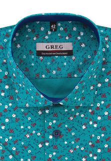 Рубашка мужская Greg 463/107/5432/KZS/1 STRETCH бирюзовая 40