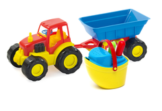 Игровой набор ZEBRATOYS Трактор с прицепом ACTIVE + Песочный набор Пароходик
