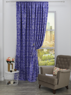 Штора Amore Mio Жаккард базовый 1,45x2,7 1 шт. Синий