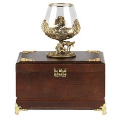 Бокал Город Подарков Охота на Лося в деревянной шкатулке