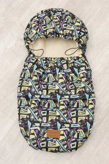 Конверт меховой универсальный Amarobaby Little Friend 80Х45 Абстракция