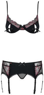 Комплект Musca с пикантными разрезами на лифе черный L/XL Obsessive