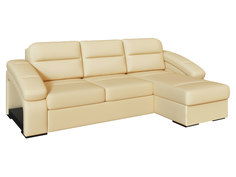 Угловой диван Рокси с оттоманкой Бежевый, экокожа НижегородмебельИК