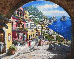 Картина по номерам Белоснежка "Лестница к морю", 40x50
