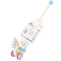 Деревянная игрушка-каталка Фабрика фантазий Единорог, 72657