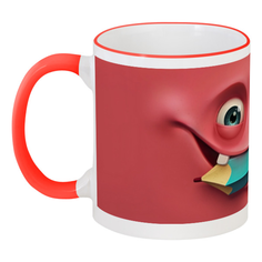 Кружка Printio с цветной ручкой и ободком Рожица с карандашом