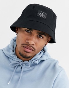 Черная панама с фирменной нашивкой ASOS DESIGN Unrivalled Supply-Черный