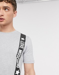 Серая футболка с логотипом Love Moschino-Серый