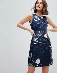 Платье с принтом птиц Uttam Boutique-Мульти