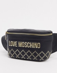 Черная сумка-кошелек на пояс с логотипом Love Moschino-Черный