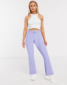 Расклешенные брюки с поясом ASOS DESIGN-Фиолетовый