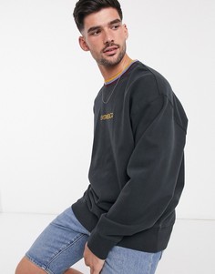 Черный свитшот oversized в полоску с вышитым логотипом Levis Levis®