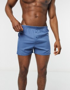 Голубые атласные тканые боксеры ASOS DESIGN-Серый