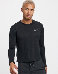 Черный лонгслив Nike Running - Miler