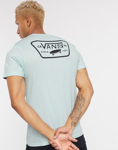Голубая футболка с принтом на спине Vans-Мульти