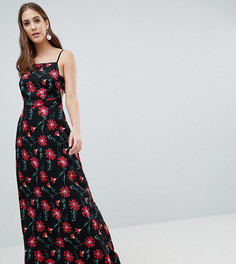 Платье макси с квадратным вырезом и цветочным принтом ASOS DESIGN Tall-Мульти