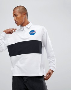 Оверсайз-свитшот регби с принтом "Nasa" ASOS-Белый