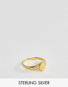 Серебряное кольцо на мизинец с позолотой 14 кт ASOS DESIGN