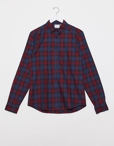 Узкая красная рубашка в клетку ASOS DESIGN-Красный