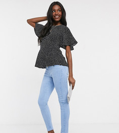 Ярко-синие джинсы скинни с трикотажным поясом ASOS DESIGN Maternity-Синий