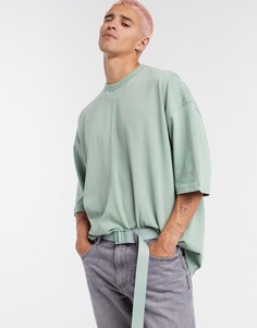 Зеленая плотная oversized-футболка ASOS DESIGN​​​​​​​-Зеленый