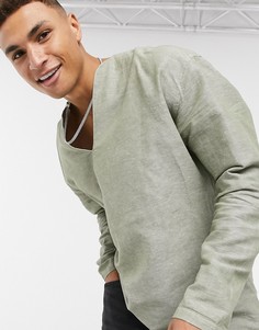 Рубашка цвета хаки классического кроя ASOS DESIGN-Зеленый
